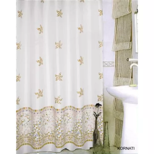 cumpără Perdea de duș Bisk 08012 TXT KORNATI bej, 180x200 în Chișinău 