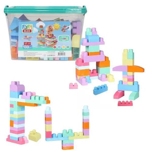 купить Конструктор miscellaneous 3158 Găleată cu blocuri pastel Play Blox, 133 piese в Кишинёве 