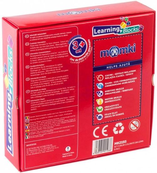 cumpără Puzzle Momki MK2193 Cuburi colorate din lemn (51 piese) în Chișinău 