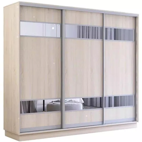 cumpără Dulap Mobildor-Lux Fox uși glisante din PAL cu elemente din oglindă (270x60x230H cm) Sonoma în Chișinău 