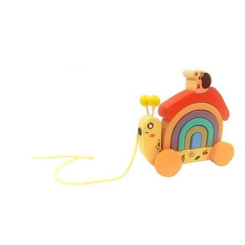 cumpără Jucarie de tras și împins Promstore 51785 Каталка-пирамидка деревянная Улитка în Chișinău 