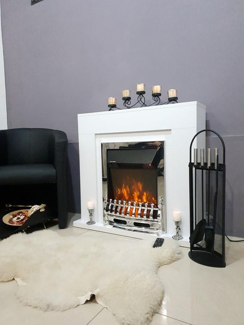 купить Камин электрический ArtFlame Agnes white & Galileo silver в Кишинёве 