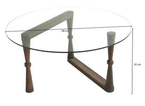 cumpără Măsuţă cafea Trendy Yuvarlak Cam Orta Sehpa S301 80x41x80cm în Chișinău 