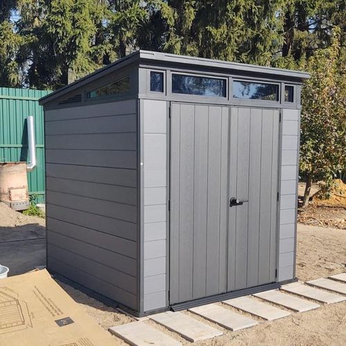 cumpără Căsuţă de grădină Keter 56120 Casuta de gradina Cortina 7x7 216x218x226cm, gri în Chișinău 