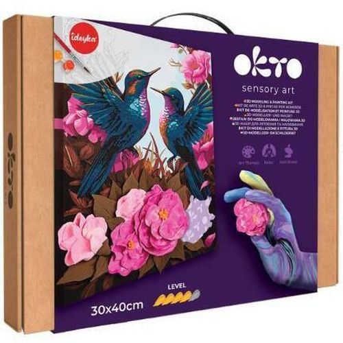 cumpără Set de creație Okto 30012 3D Pictură pe numere cu plastilină ușoară 30×40сm, Colibri îndrăgostiți în Chișinău 