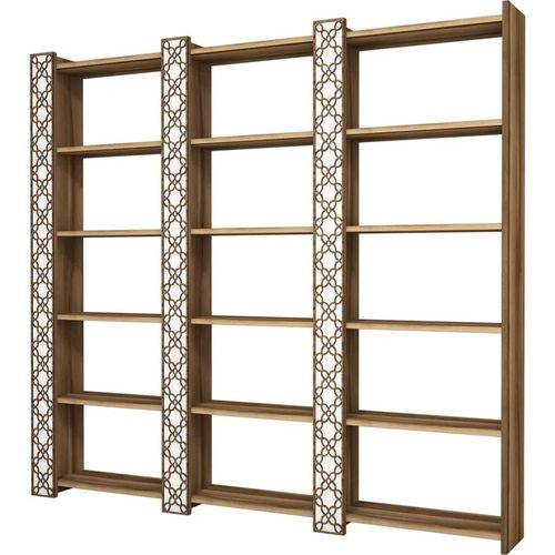 cumpără Raft de birou Trendy Orasul 3, Nuc, Alb 184x170x24cm, raft de carti în Chișinău 