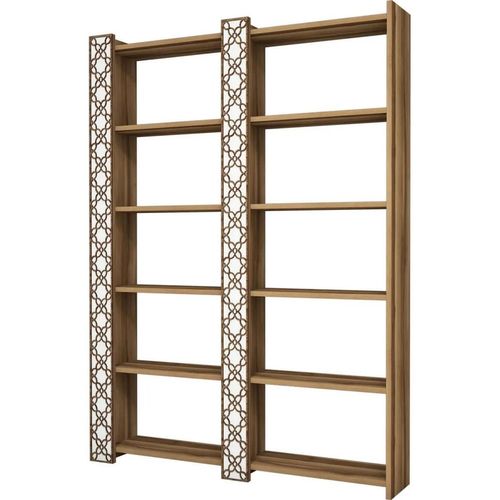 cumpără Raft de birou Trendy Orasul 2, Nuc, Alb 124x170x24cm, raft de carti în Chișinău 