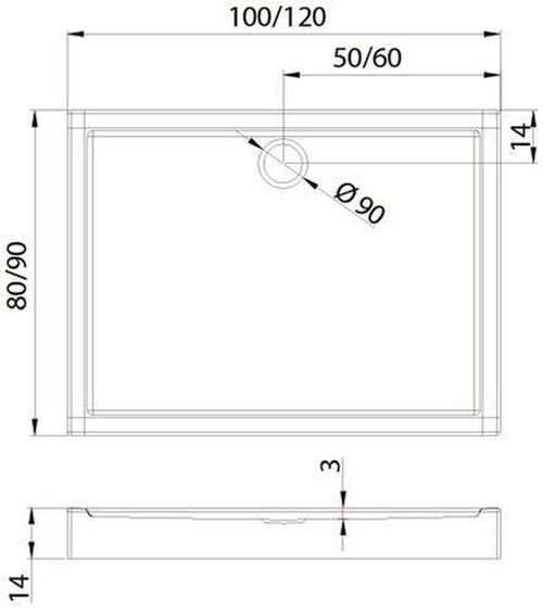 купить Душевой поддон New Trendy Columbus Rectangular 120x90x14 B-0267 в Кишинёве 