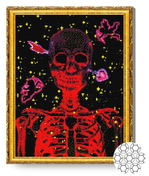 cumpără Tablou pe numere Art Gallery GA81999 Mozaic cu diamante 40x50cm Schelet neon în Chișinău 