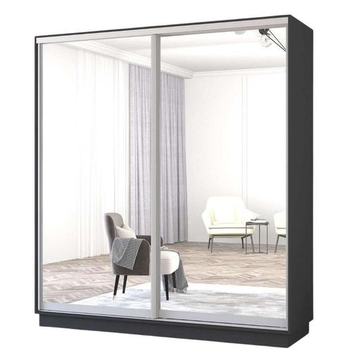 cumpără Dulap Mobildor-Lux Fox uși glisante din oglinzi (200x60x220H cm) Anthracite în Chișinău 