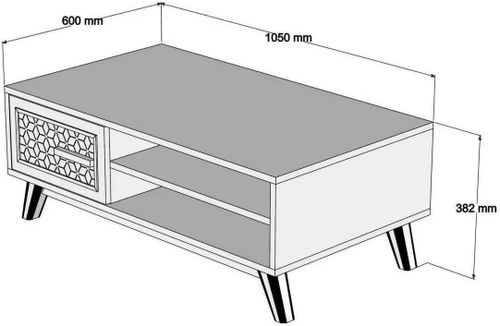 купить Журнальный столик Trendy Айла, орех, кремовый 105x38x60 см в Кишинёве 