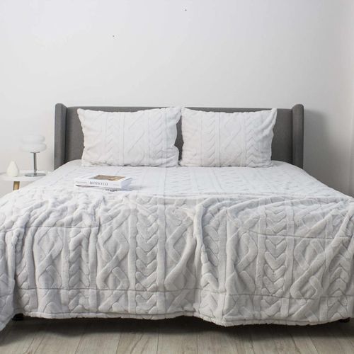 купить Домашний текстиль Relaxe Home 024557 Cuvertura Soft Angora 240x260 Light Grey в Кишинёве 