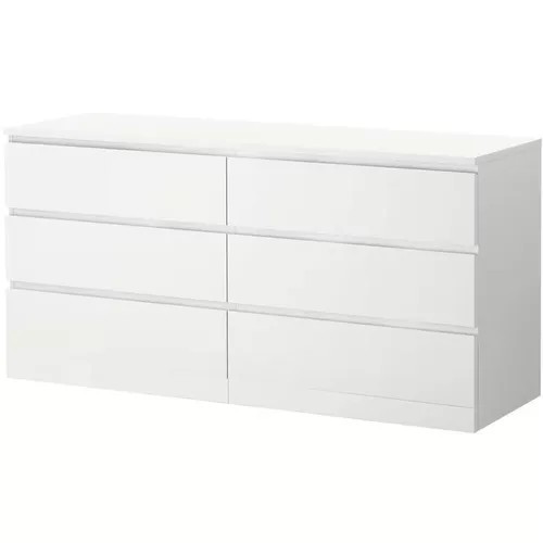 купить Комод Ikea Malm 6 sertare 160x78 (Alb) в Кишинёве 