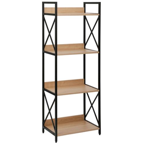 купить Офисный стеллаж Deco Karl 4 nivele (51x30x137.5H) Oak/Black в Кишинёве 