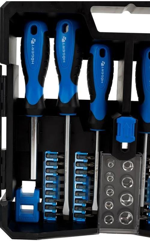 купить Набор ручных инструментов Hoegert HT1S105 Набор отверток и бит 63 шт. в Кишинёве 