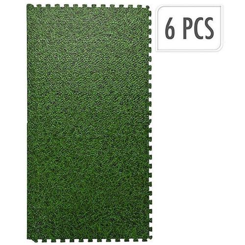 купить Коврик для ванной Promstore 53958 Set covorase Puzzle gazon artificial 40x40cm, verde в Кишинёве 