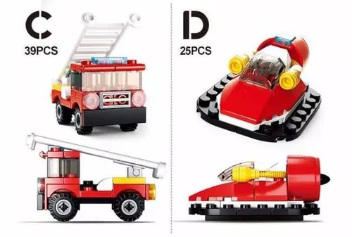 cumpără Set de construcție Sluban B0593 Set de construcție Transportul pompierilor, 4 modele, de la 23 pînă la 43 elem. în Chișinău 
