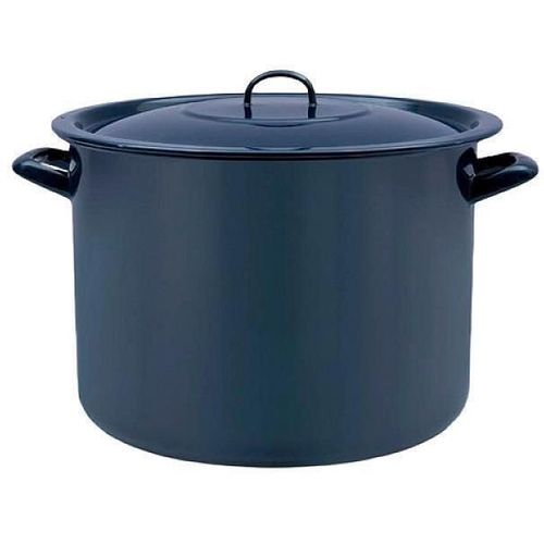 купить Кастрюля профессиональная Metalac 54134 emailată 34cm, 23.5l, capac din metal, albastru inchis в Кишинёве 