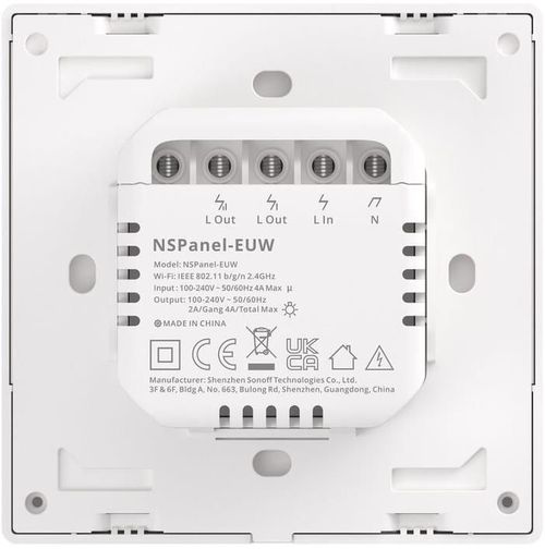 купить Выключатель электрический Sonoff Wi-Fi Dual-Channel Smart Scene Wall Switch NSPanel (Neutral Wire), White в Кишинёве 