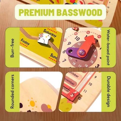 купить Головоломка Mideer MD4251 Busyboard 8 în 1 Calendar cu ceas в Кишинёве 