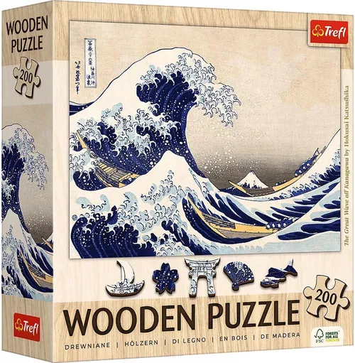 купить Головоломка Trefl R25F /31 (20250) Wooden 200 Великая волна у берегов Канагавы в Кишинёве 