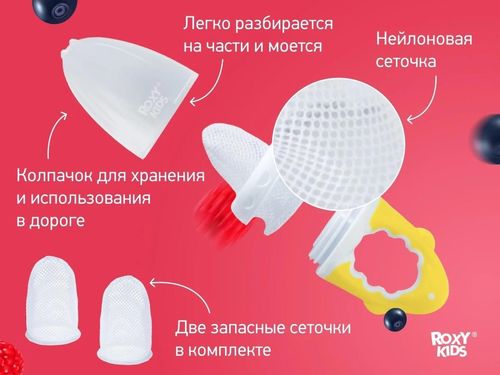 cumpără Seturi pentru hrănire bebelușilor Roxy Kids RFN-001 Ниблер с нейлоновой сеточкой, желтый în Chișinău 