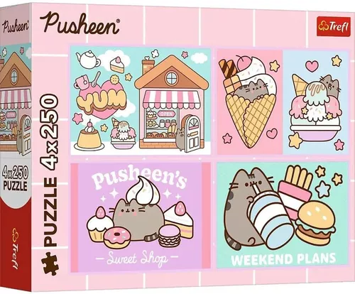 cumpără Puzzle Trefl 13371 Puzzle 4x250. Faceți cunoștință cu Pusheen în Chișinău 
