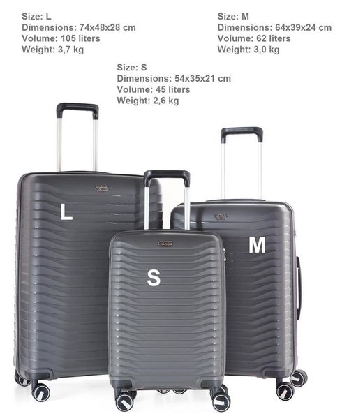 cumpără Valiză CCS 5235 Set Antrasite în Chișinău 