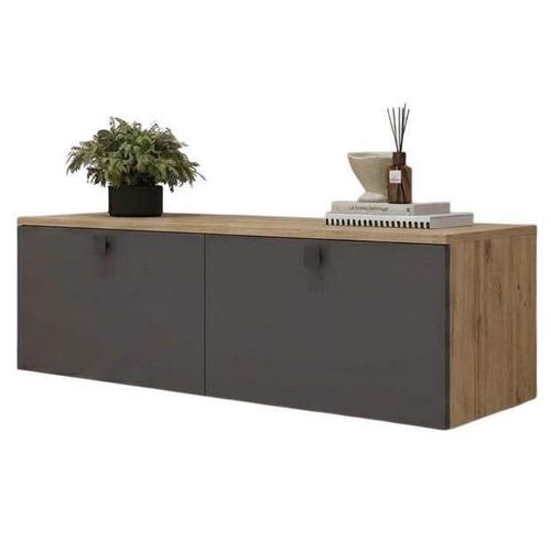 купить Тумба напольная для TV Mobildor-Lux ZEN (140x35x38H cm) Sonoma/Anthracite в Кишинёве 