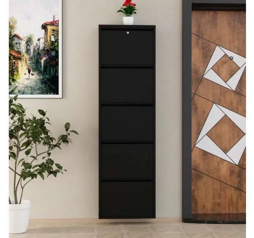 купить Полка для обуви Trendy Locking 5 Piece Metal-Black, 50x169x15cm в Кишинёве 