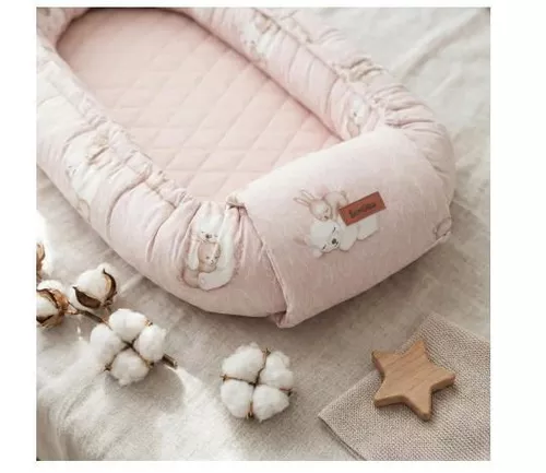 cumpără Lenjerie de pat pentru copii Sensillo 229005 6393 Кокон муслин Bear and Rabbit 80x45 în Chișinău 