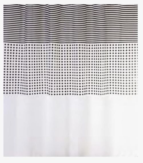 купить Занавеска для ванной Bisk 06849 PEVA MALTA alb/negru 180x200 в Кишинёве 