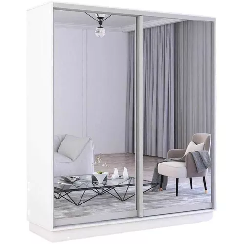 cumpără Dulap Mobildor-Lux Fox uși glisante din oglinzi (180x60x240H cm) Alb în Chișinău 