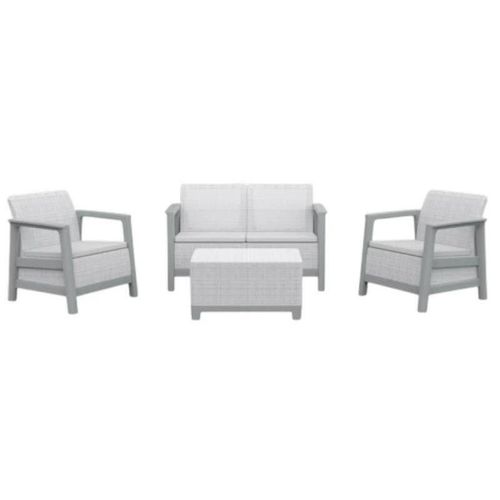 купить Садовая мебель Keter 57960 Set mobilier 4 unitati: masa, 2 fotoli, canapea, gri/gri inchis в Кишинёве 