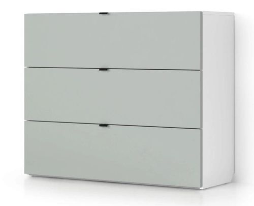 купить Комод Fabrik Home Hardy 3 ящика (1100x910x390) Белый ясень/Светло-серый мат в Кишинёве 