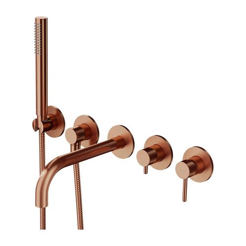 cumpără Baterie pentru cadă Omnires Baterie Y (Cada incastrata, pipa 22cm) Brushed Copper Y1237-1CPB în Chișinău 