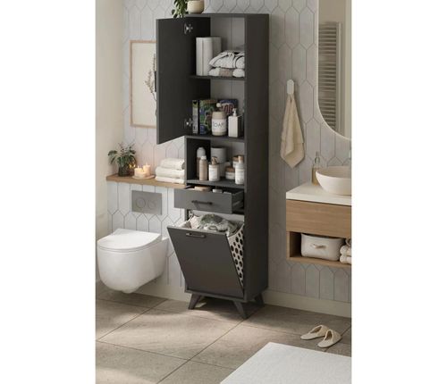 купить Шкаф-пенал Bofigo Шкаф для ванной 12-74-08 Anthracite в Кишинёве 