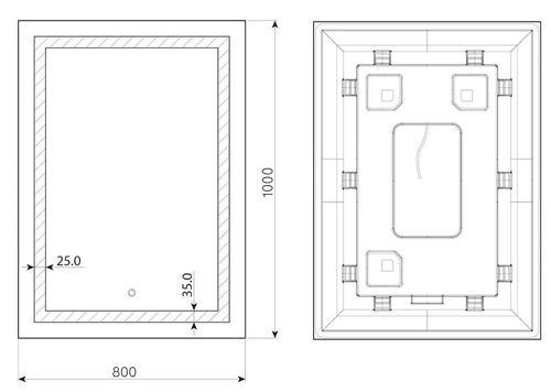 cumpără Oglindă baie Dubiel Vitrum FOCUS 80x100 LED touch în Chișinău 