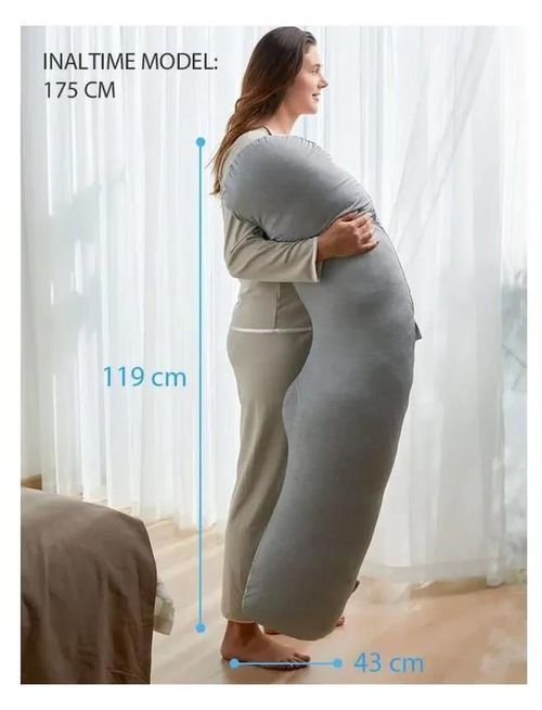 cumpără Pernă pentru gravide și mame care alăptează Momcozy PP001-FG00NB-A Jersey Fabric Light Grey în Chișinău 