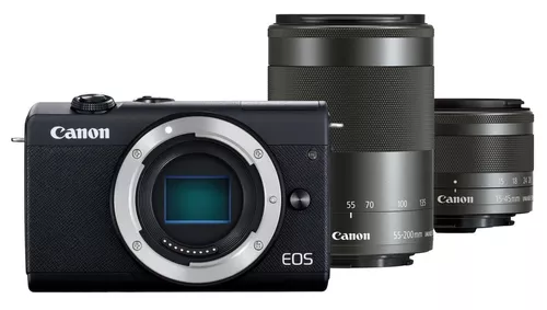 купить Фотоаппарат беззеркальный Canon EOS M200 + 15-45 IS STM + 55-200 IS STM Black в Кишинёве 