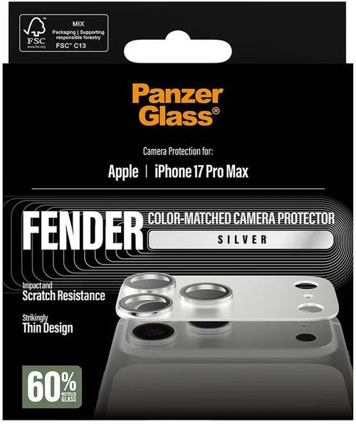 купить Стекло защитное для смартфона PanzerGlass Fender Camera Protector Silver iPhone 17 Pro Max (PG_PG12980) в Кишинёве 