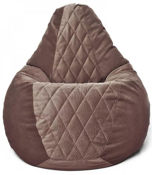 купить Кресло-мешок BeanBag BM6140, Кресло Груша из велюра Maserrati "Romb", XL, коричневый в Кишинёве 