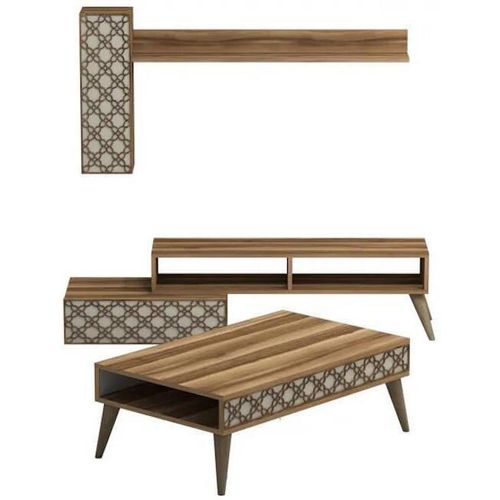 купить Стенка Trendy Planeta Орех, Крем (комплект мебели для гостиной) (GTR001256) в Кишинёве 