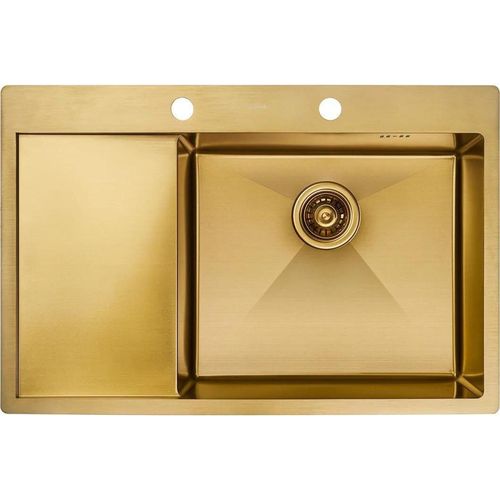 cumpără Chiuvetă bucătărie Fabiano 78x51 Gold+baterie+dozator R în Chișinău 