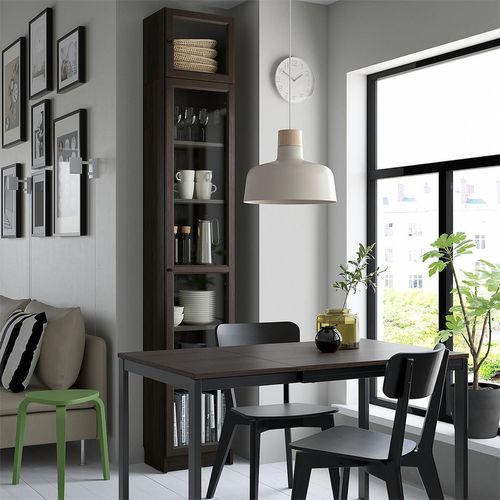 купить Стол Ikea Vangsta 80/120x70 (Negru/Maro Inchis) в Кишинёве 