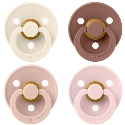 cumpără Suzetă BIBS 120459 Set 4 Colour Latex, tetina rotunda, 6 luni + Ivory/Blush/Woodchuck/Blossom-1204 în Chișinău 