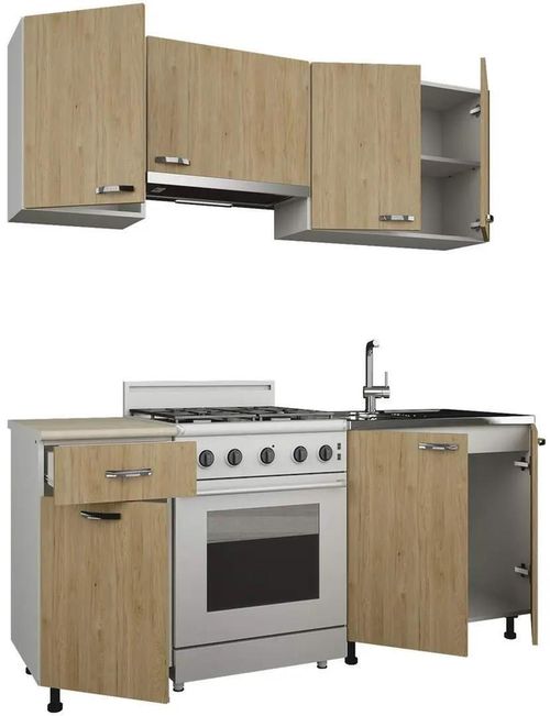 cumpără Mobilă pentru bucatarie Haaus Sofia 1.8m (White/Natural Wood) în Chișinău 