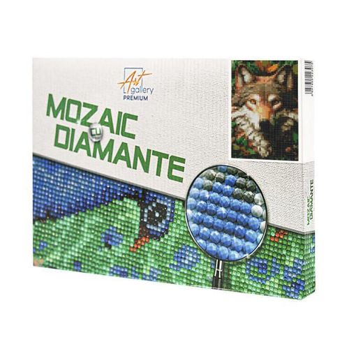 cumpără Tablou pe numere Art Gallery XQC80109 Mozaic cu diamante 20x30cm Lup prietenos în Chișinău 