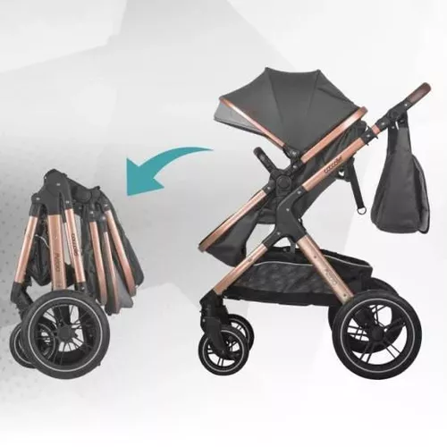cumpără Сărucior pentru copii Coccolle Melora Diamond Black, 3in1 cu landou transformabil în Chișinău 