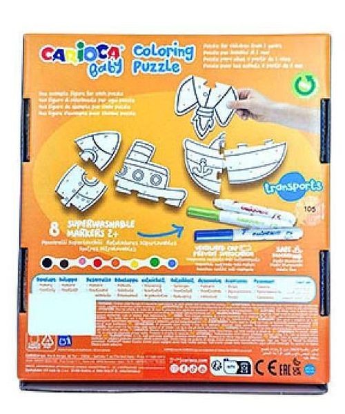 cumpără Set de creație Carioca 56978 Set Baby Puzzle Transports cu colorare în Chișinău 